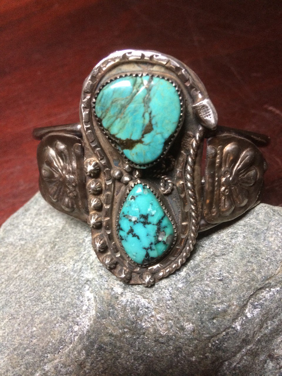 Blue Diamond Turquoise Snake Cuff
